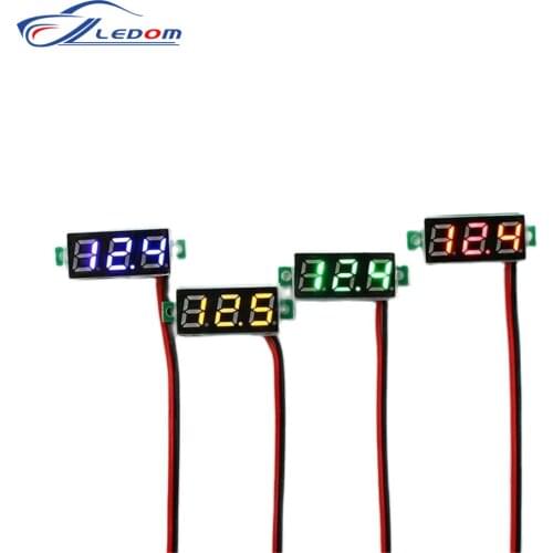 DC 2.5V-32V LED Red Blue Digital Voltmeter 0.28 Inch Voltage Meter Power Volt Tester Detector for Auto Car Mobile