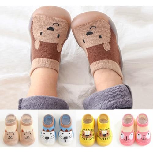 Baby Shoes Newborn Anti-slip Casual Shoes Girl Non-slip Floor Socks Infant Boy Rubber Sole Toddler Cartoon Indoor Socks Shoes