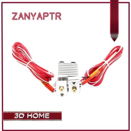 Double Head 2 in 1 out J-Head Remote Extruder 3D Printers Extrusion Parts Hot End All Metal Heat Sink 1.75mm 0.4mm Bowden Part