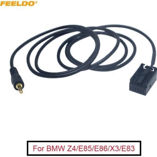 FEELDO 10Pcs Car Stereo 3.5mm Male Jack AUX-IN Adapter Cable For BMW Z4/E85/E86/X3/E83 MINI COOPER AUX Audio Wire Adapter #F5808