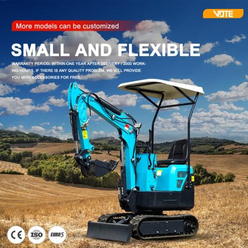 Hydraulic Mini Excavator 1 Ton Crawler Digger For Sale Logo Can Be Customized Farm Garden