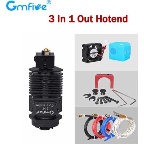 GmFive 3 In 1 Out Hotend Kits Multi Color Bowden Extruder 1.75MM Filament 12V/24V Fan J-Head Hotend For CR10 3D Printer Parts