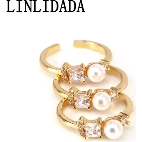 10Pcs Charm Gold-color Rings For Woman CZ Zircon Pearl Knuckle Finger Rings New Anillos Mujer Jewelry Gifts