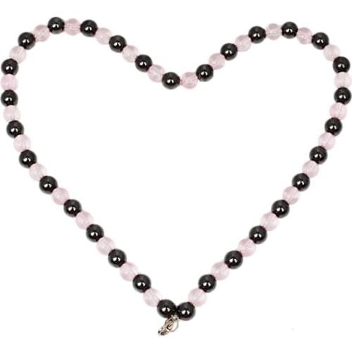 Wollet Jewelry Set Resin African Female Magnetic Hematite Therapy Pink Health Energy Beads Bracelet Necklace For Women