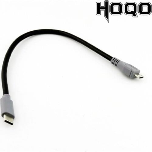 Short Cord of USB micro To TypeC USB 3 Type-C Male Plug To USB Micro Male Plug Charging Data OTG Connector Adapter Cable 25cm/1m