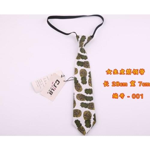 Short Japanese cartoon female tie free knot lazy rubber band tie girls fun canvas small tie manufacturer