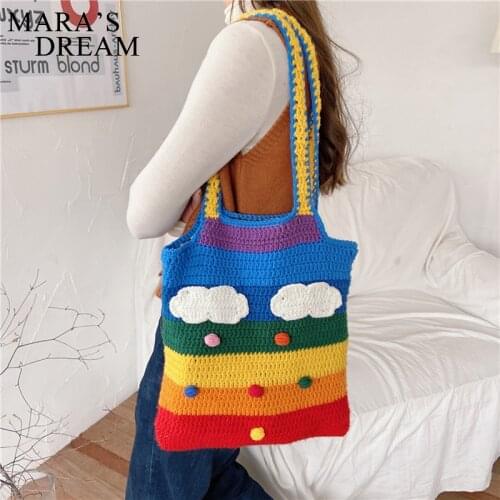 Maras Dream Unusual Rainbow Colors Women Shoulder Bags Classic Large Shopping Bag Casual Ladies Handbags Girls Tote Coin Purse