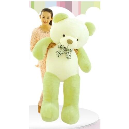 Stuffed fillings huge 160cm green teddy bear plush toy bear soft doll hug pillow birthday gift b2078