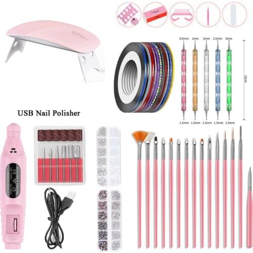 Manicure Tool Set Sunshine Mini Mouse Light Phototherapy Machine Manicure Grinder Nail Applicator Gel Polish Set Kit