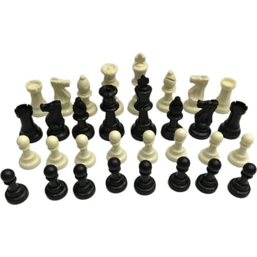 32pcs/set Chess Pieces Set Plastic Entertainment Checkers Traveling Game 75mm King for Travel Collection Easy to Carry No Board