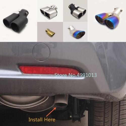 Car cover stainless steel muffler exterior end pipe dedicate exhaust tip tail outlet ornament For Honda Fit jazz 2011 2012 2013
