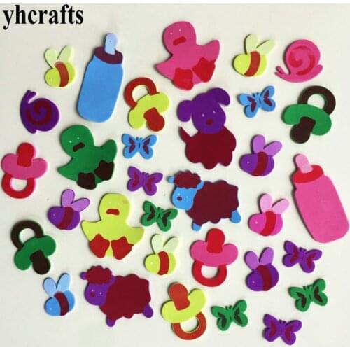 1bag/LOT.Milk bottle nipple duck sheep animals foam stickers Baby room decoration Early learning educational craft diy toys OEM