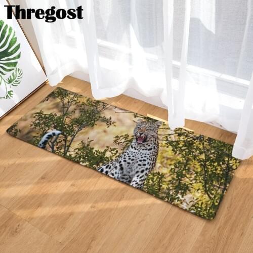 Animal Pattern Floor Mat Anti-Slip Flannel Carpet Doormat indoor Kitchen Bathroom Living Room Door Mat Rug Welcome Mat Animals