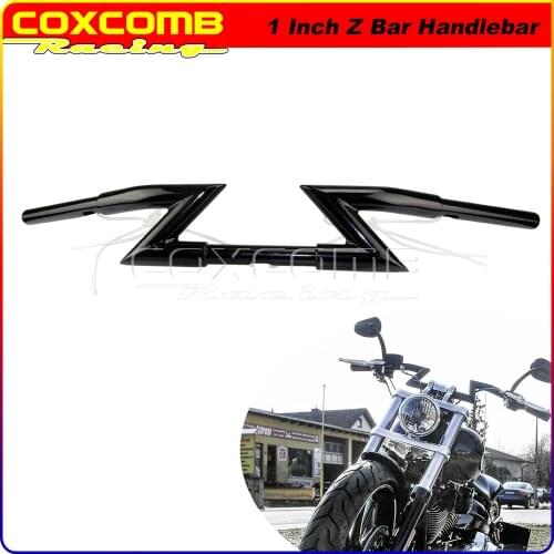 One Inch Bar Black Custom Z-Bar Cafe Racer Drag Handlebar 1" 25mm Classic Universal Handlebars for Honda BMW CB XS R100 R12