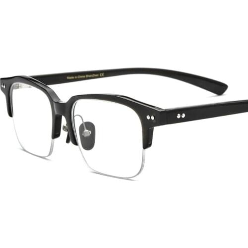 2021 white diamond ox horn natural black ox horn optical leg glasses frame half frame myopia glasses frame customized myopia