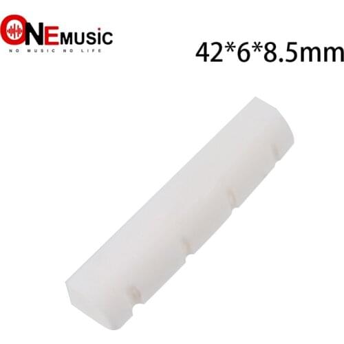 Wholesales 10pcs 6MM Slotted Real Bone 4 String Bass Nuts For Electric Bass 42*6*8.5mm