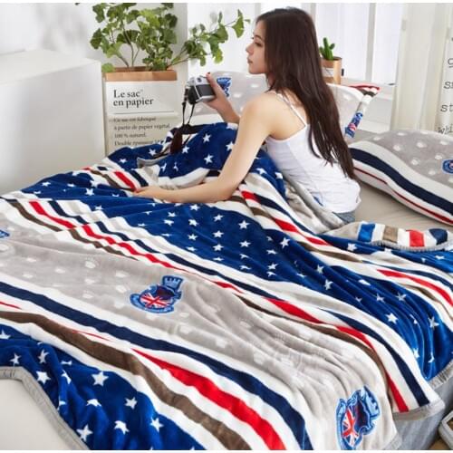 Starry Sky Bedspread Blanket 200x230cm High Density Super Soft Flannel Blanket to on for the Sofa/Bed/Car Portable Plaids F0261