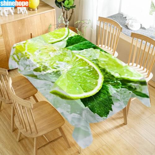 Custom Table Cloth Lemon Fruit Tablecloths Oxford Print Rectangular Waterproof Oilproof Wedding Table Cover