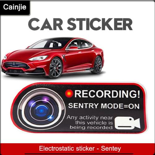 For Tesla Model 3 X S Y 2021 Car Styling Sentry Mode Recorder Static Sticker Recording Reminder Interior Window Sticker