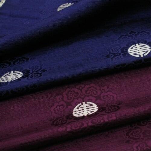 C1009 Blue/Red Jacquard Fabric Chinese Traditional Silk Brocade Clothes Clothing/Pillow Case/DIY Materials Home Textiles Fabrics