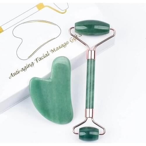 Facial Protection Scraper Natural Crystal Quartz Jade Roller Skin Care Stone Gua Sha Tool Anti-Cellulite Roller Massager Face