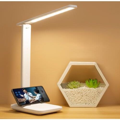 Table Lamp LED Office Flexo Desk Lamp Touch Stepless Dimming USB Rechargeable Light Eye Protection Student Reading Light Lamps