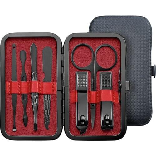 T-TIAO CLUB 7pcs Nail Clipper Set Pedicure & Manicure Stainless Steel Nail Scissors Sickle Tweezers Ear Spoon Beauty Nail Tools