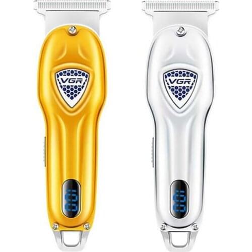 VGR 902 hair trimmer USB rechargeable hair clipper haircut machine oil head clipper push white hair carving LCD beard trimmer