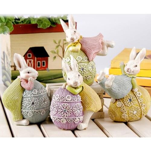 Easter Bunny Decoration Childrens Room Girls Cute Resin Bunny Decoration Living Room Desktop Decoration Creative Craft Gift