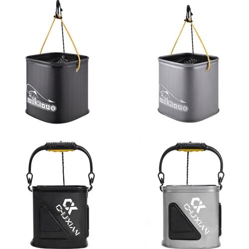 EVA Thickened Fishing Bucket Square Portable Folding Live Fish Bag Water Storage Box Outdoor Fishing Tackle Camping Hiking Tool