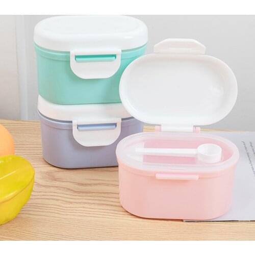 High Capacity Baby Milk Powder Container Box with Spoon Portable Melkpoeder Container Multilayer Infant Feeding Food Storage Box