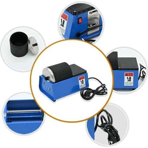 Mini Rotary Polishing Machine bead Polisher with Rubber Buckets Roll barrel rotary grinding Jewelry Tools