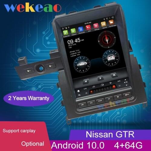 Wekeao 10.4" Vertical Screen Tesla Style 1 Din Android 10.0 Car Radio For Nissan GT-R GTR Car DVD Player 4G Auto GPS 2008 - 2015