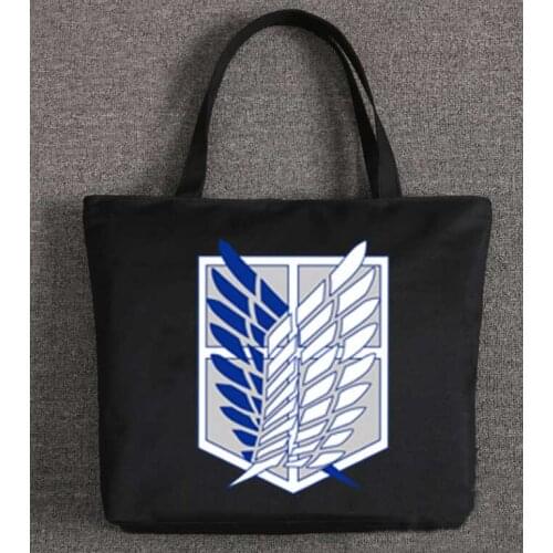 Japan New Attack on Titan Handbags Anime Bags Cartoon Canvas Women Student Shoulder Bag