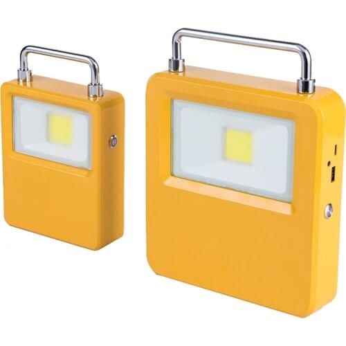 Partable Bright LED Emergency Work Light with Solar Panel 10W 50W Rechargeable Camping Light with USB Port for Electronics