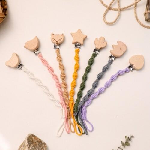 1 Pcs Weave Baby Pacifier Clip Chain Holder Cotton Soother Pacifier Clips Infant Baby Feeding Baby Pacifier Chain Gift for Kids