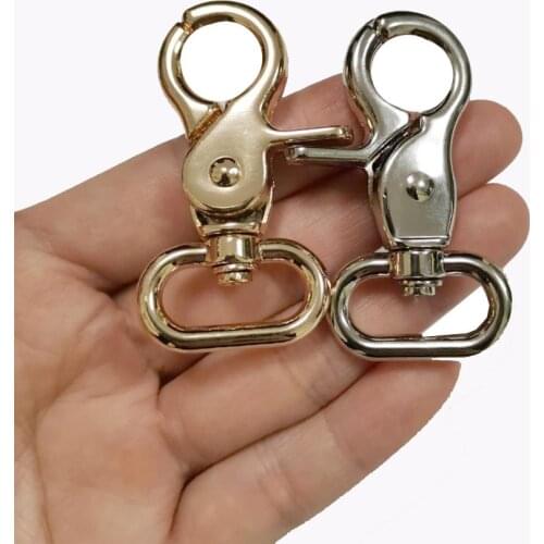 10pcs/lot 20mm 0.8 inch Shiny nickle/ light gold color Alloy Swivel Clasps Snap Key Hooks DIY Key Chain Ring Free Shipping