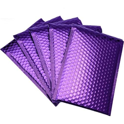 20Pcs 4 Sizes Purple Bubble Mailer Self Seal Adhesive Bubble Bag Shockproof Shipping Envelopes Logistics Express Packaging Bags