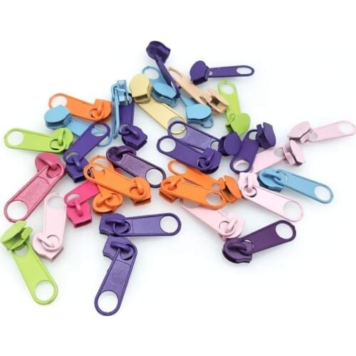 20PC High quality multicolor 3# Nylon Zipper Slider Head Puller DIY Handwork Bag Luggage 5BB5578
