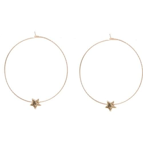 2021 New Pearl Star Lightning Flash Hoop Circle Earrings for Women
