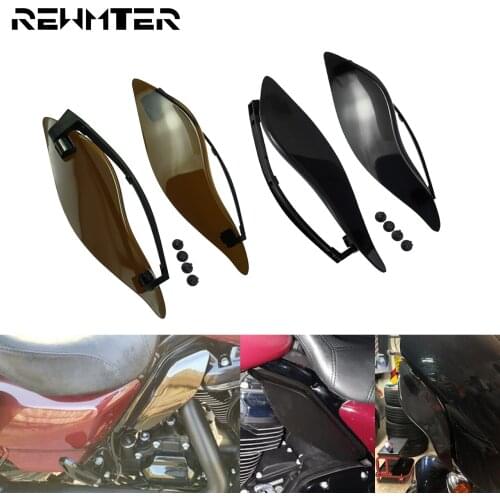 2xMotorcycle Adjustable Windshield Side Wing Windshield Air Deflector Fairing For Harley Touring Street Electra Glide 14-2020
