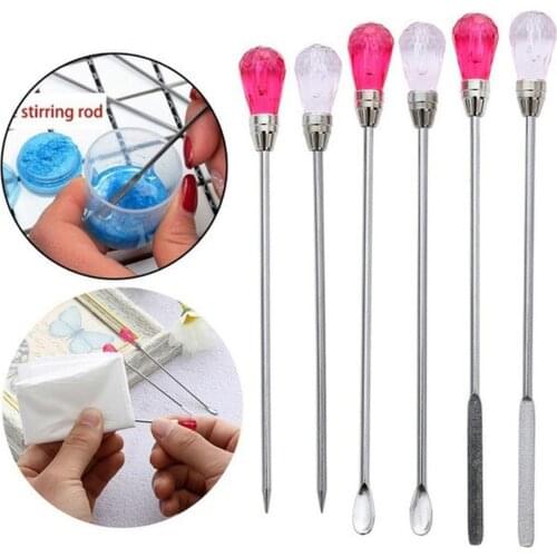 Brief 3Pcs Silicone Resin Mold DIY Jewelry Making Bubble Needle Spoon Muddler Tools