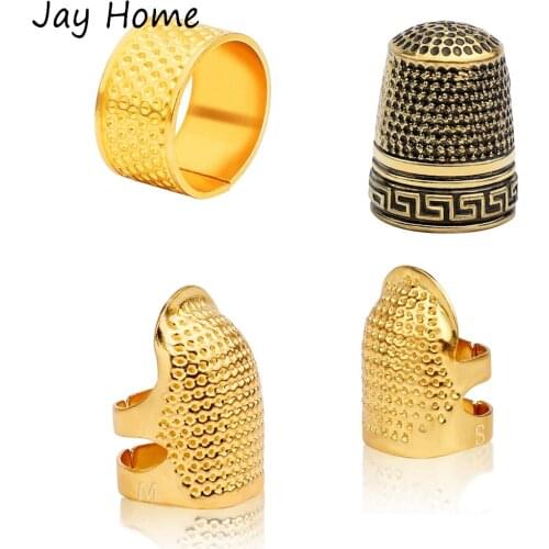 4/1PC Finger Protector Metal Copper Sewing Thimble Finger Protector Adjustable Finger Shield Ring Sewing Quilting Accessories