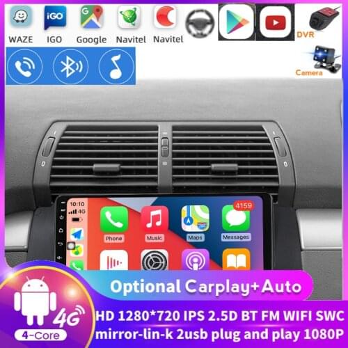 4 Core 2din Android Car Radio For BMW 5 E39 E53 X5 1995-2001 M5 7 E38 2002 2003 2004 2005 2006 Navi GPS WIFI Multimedia Player