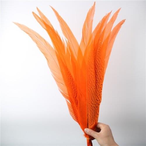 50Pcs/Lot Orange Natural Silver Pheasant Tail Feathers for Crafts 45-60CM Wedding Decorations Chicken Pheasant Feather Plumes