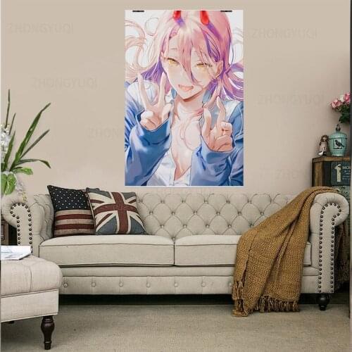 Anime Chainsaw Man Retro Japan Posters Wall Art Manga Painting Paper Prints Home Room Decor Wall Stickers Canvas Teen room