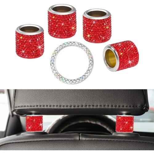 Car Accessories Head Rest Rings Decor Crystal Rhinestone Interior Decoration for Car and Ignition Button Ring Sticker