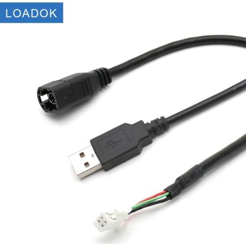 Car Radio 4 Pin Male Interface Transfer Cable Wire for VW Changer Port to Standard USB Port Socket for Skoda Octavia RCD 510 300
