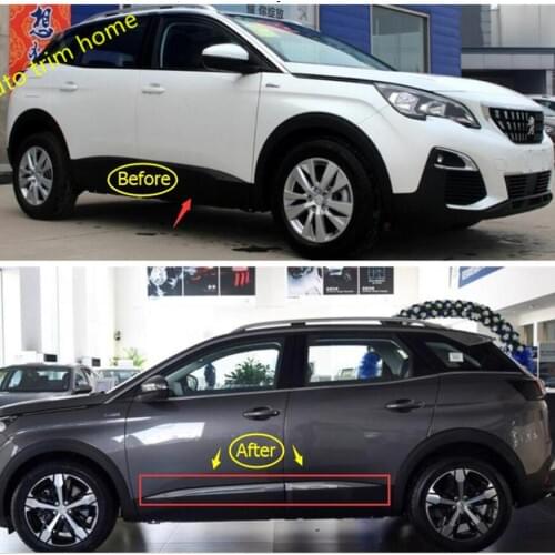 Side Door Body Molding Protection Garnish Cover Trim Fit For Peugeot 3008 3008GT 2017 2018 2019 2020 2021 Stainless Steel
