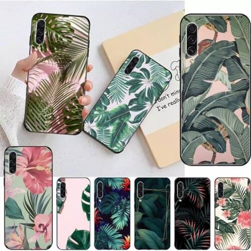 Tropical green plant banana leaf leaves Phone Case For Samsung A40 A31 A50 A51 A71 A20E A20S S8 S9 S10 S20 Plus note 20 ultra